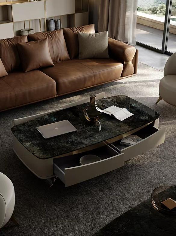 Rectangle 2 Drawers Coffee Center Table